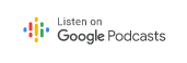 Listen on Google Podcasts logo, featuring the Google Podcasts icon and text promoting gut health-focused content on the platform.